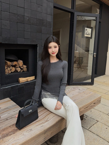 Miu 25fw lace sweater shirt