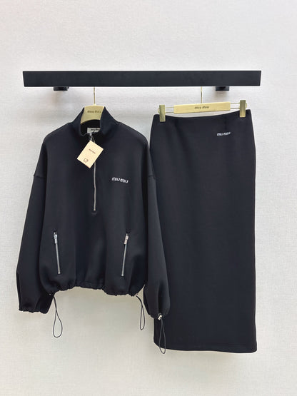 Miu 25fw hoodie skirt suit