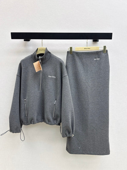 Miu 25fw hoodie skirt suit
