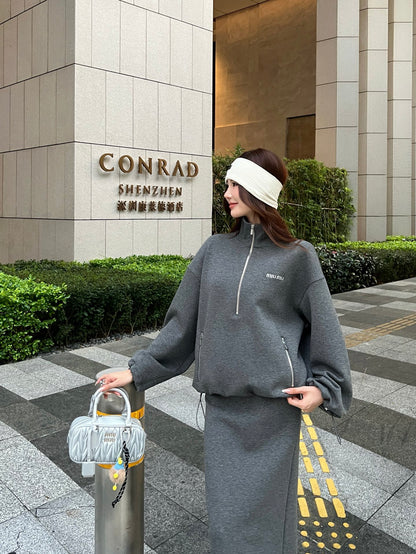 Miu 25fw hoodie skirt suit