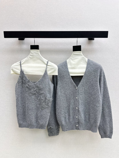 Chan 25fw cardigan vest set