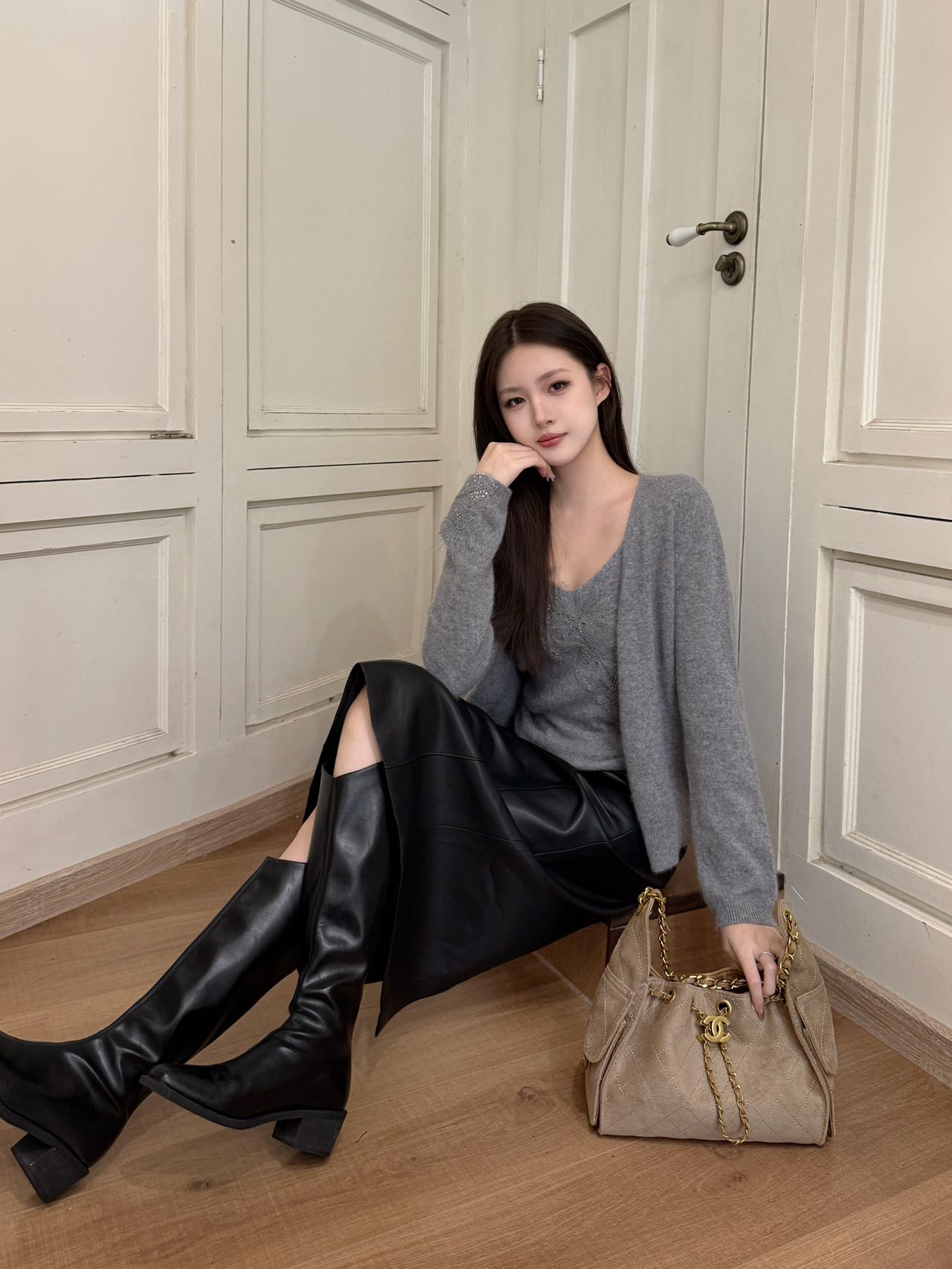 Chan 25fw cardigan vest set