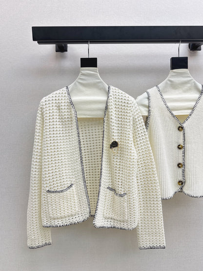 Chan 25fw knitted cardigan vest set