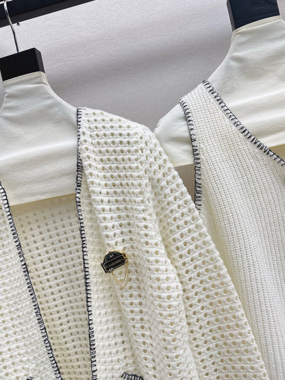 Chan 25fw knitted cardigan vest set