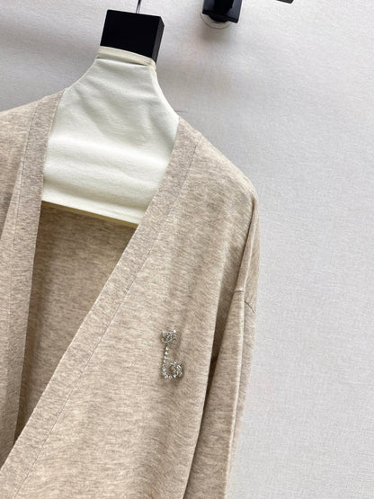 Chan 25fw knitted vest cardigan set
