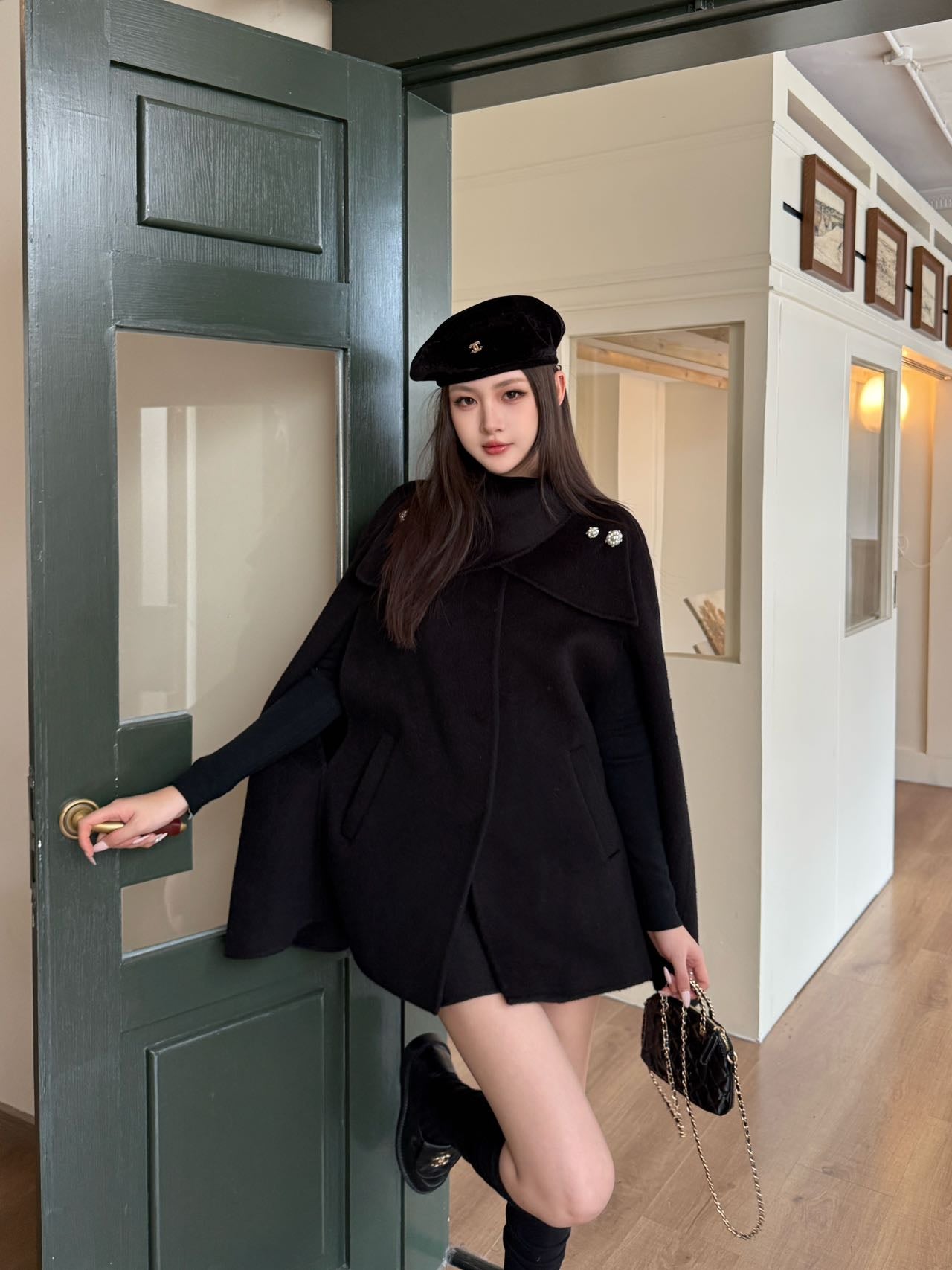 CD 25fw woolen cape coat
