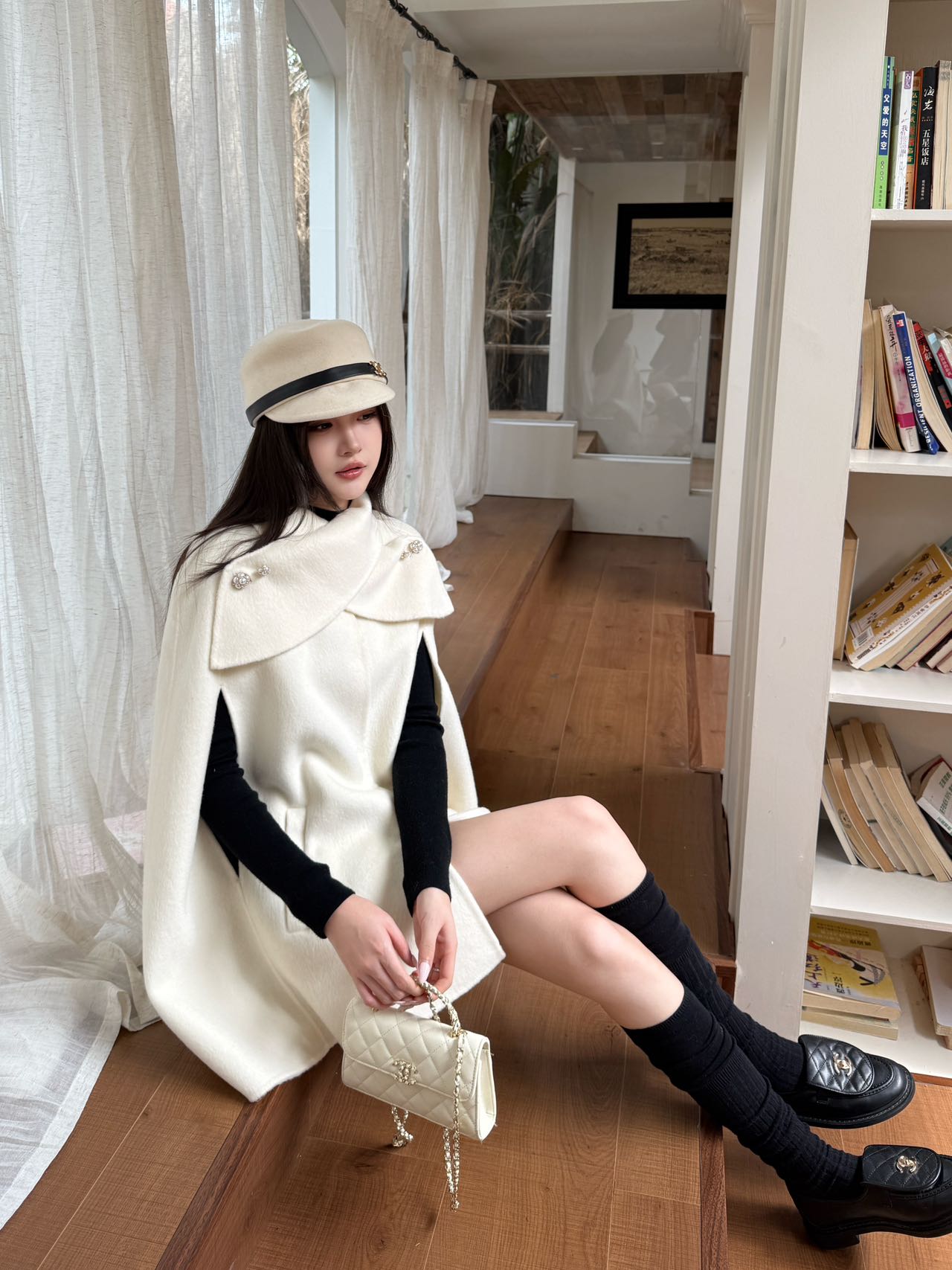 CD 25fw woolen cape coat