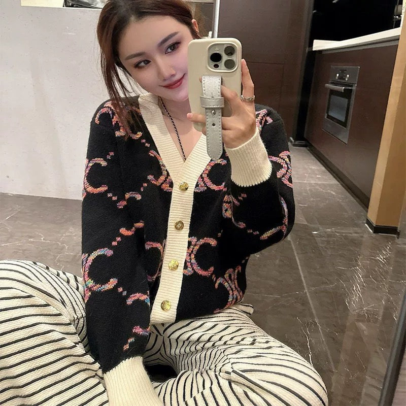 Celi 25fw jacquard cardigan