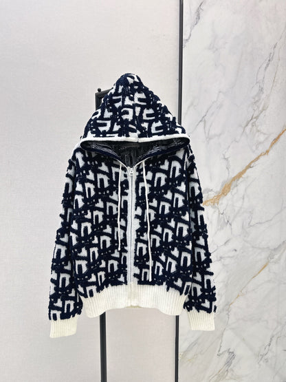 CD 25fw hooded knit cardigan