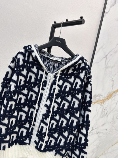 CD 25fw hooded knit cardigan