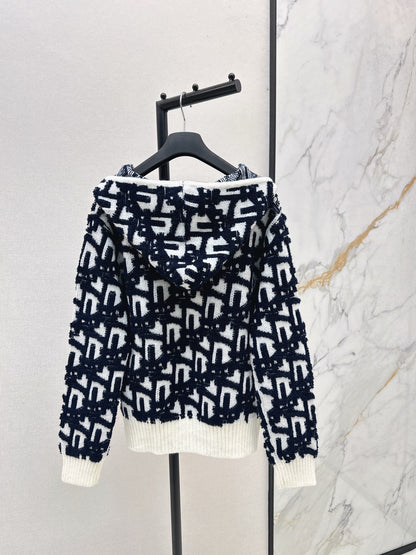 CD 25fw hooded knit cardigan