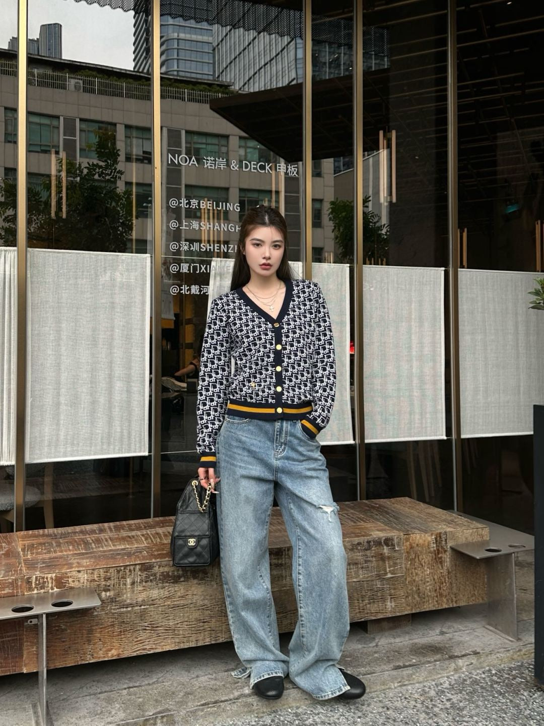 CD 25fw v-neck wool cardigan