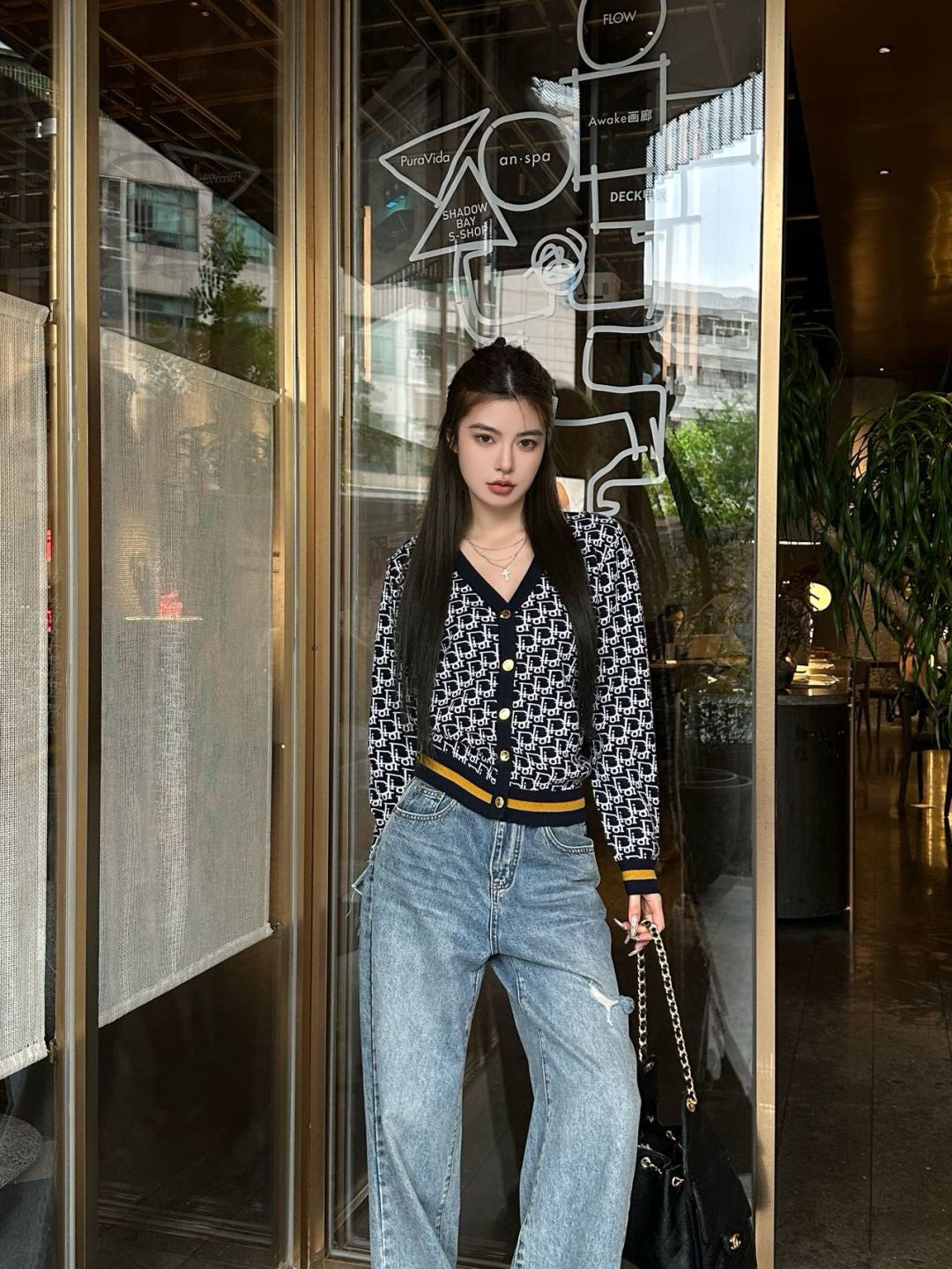 CD 25fw v-neck wool cardigan