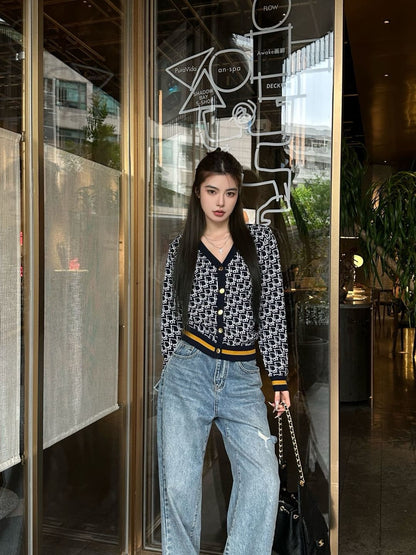 CD 25fw v-neck wool cardigan