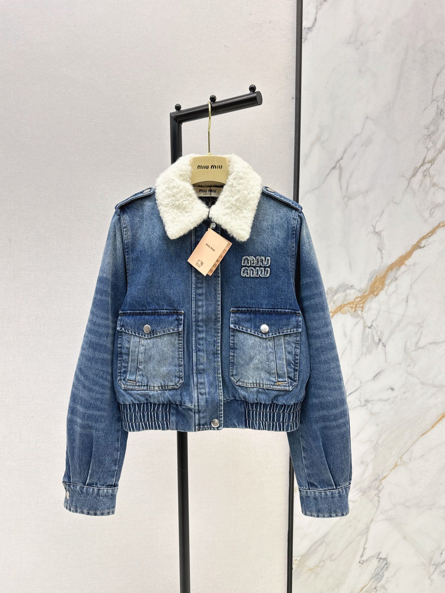 Miu 25fw denim padded jacket