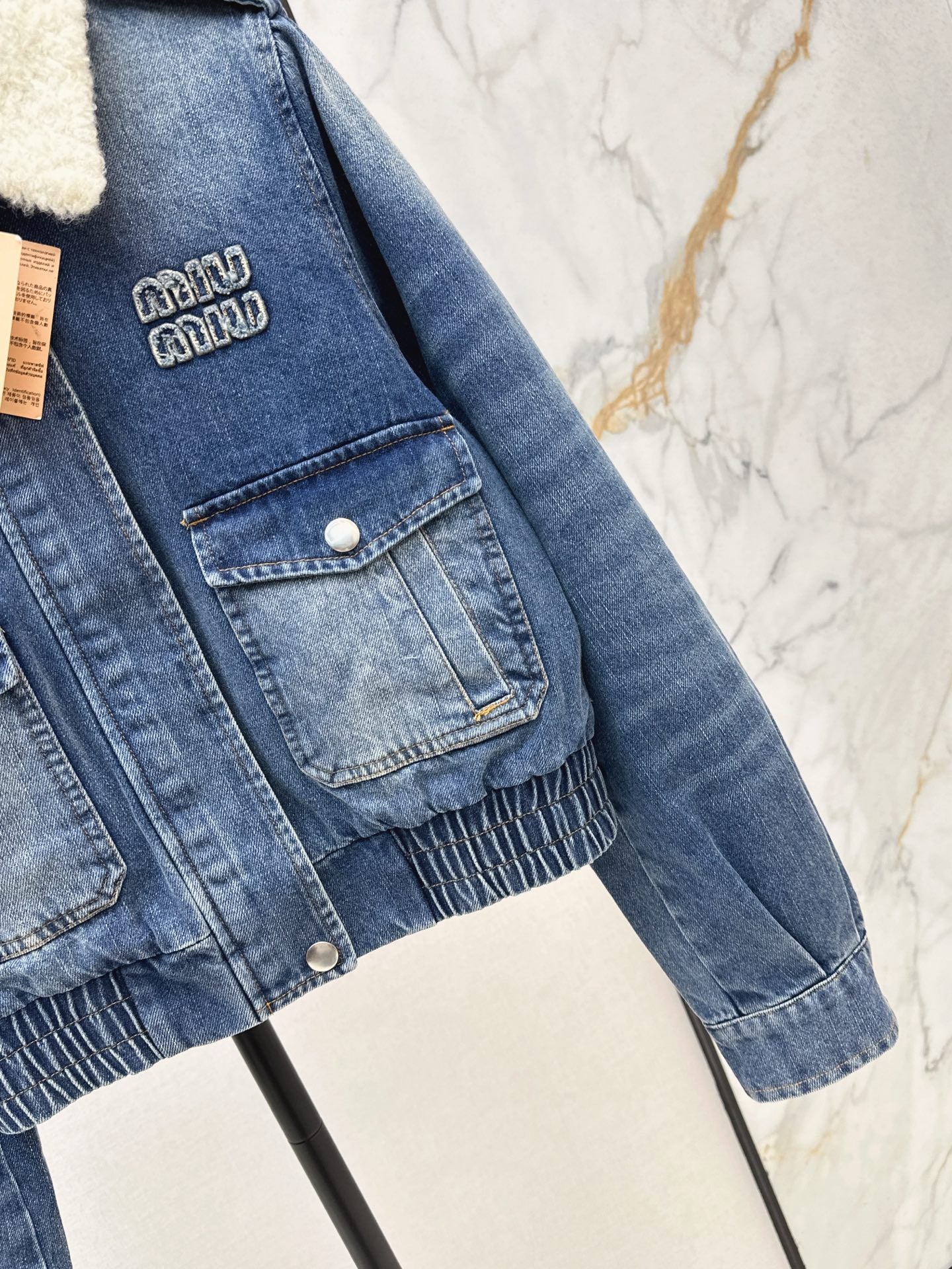 Miu 25fw denim padded jacket