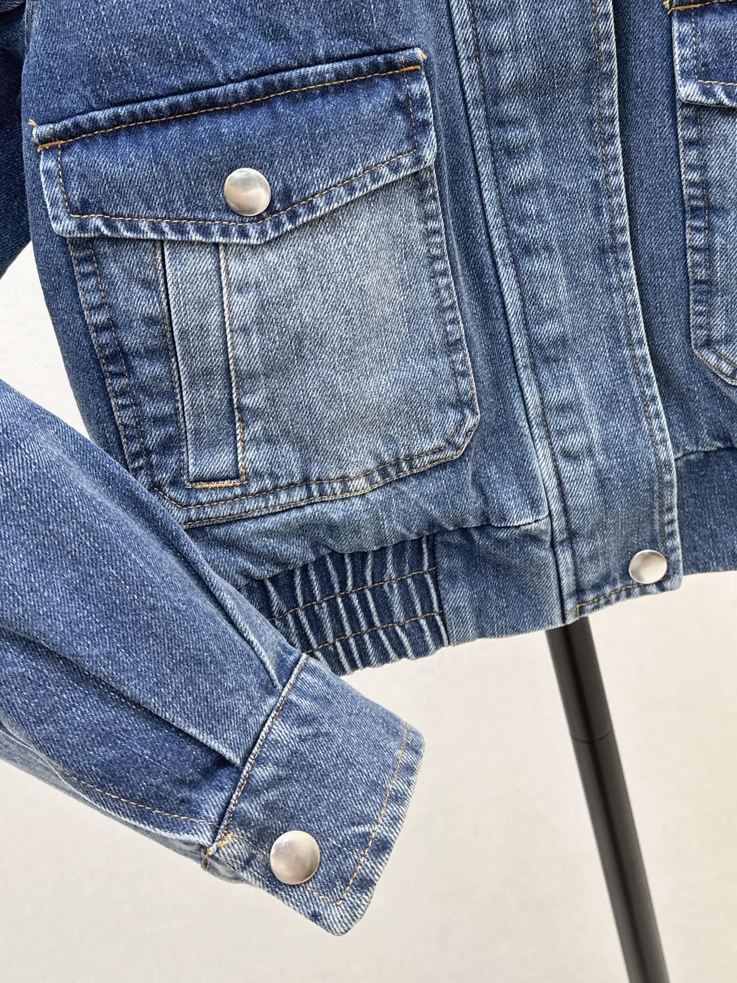 Miu 25fw denim padded jacket