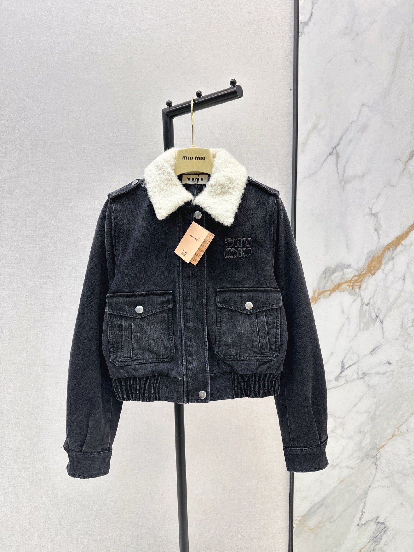 Miu 25fw denim padded jacket