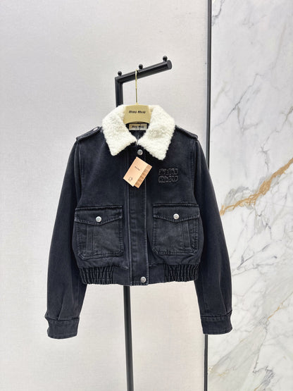 Miu 25fw denim padded jacket