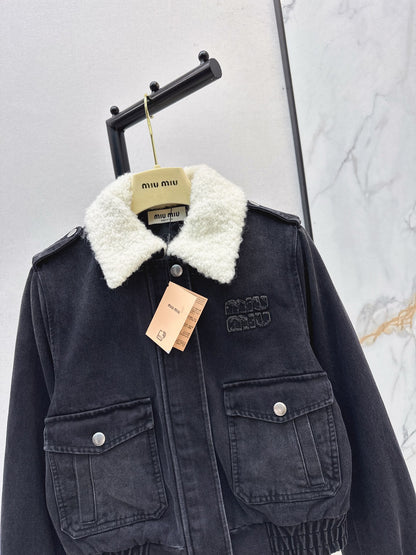 Miu 25fw denim padded jacket