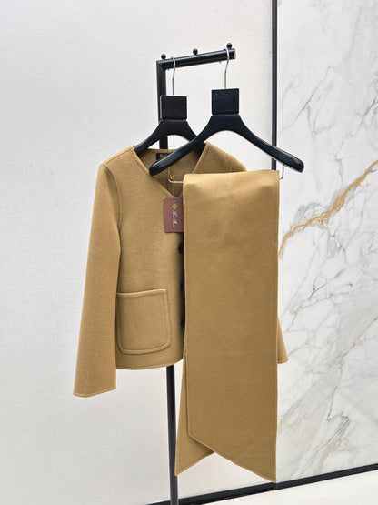 Loro 25fw wool coat scarf set