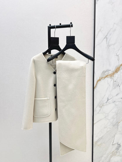 Loro 25fw wool coat scarf set