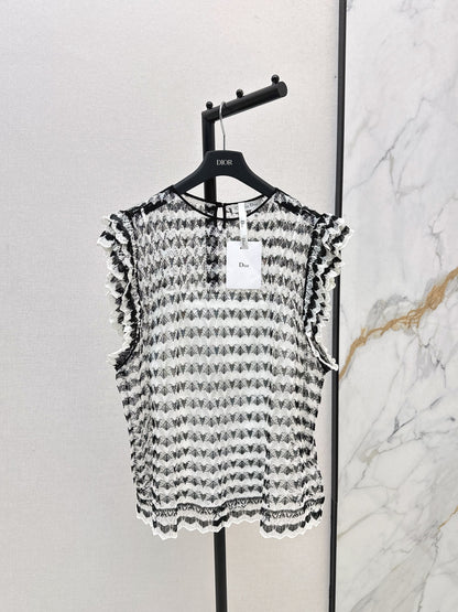 CD 25fw sleeveless lace shirt