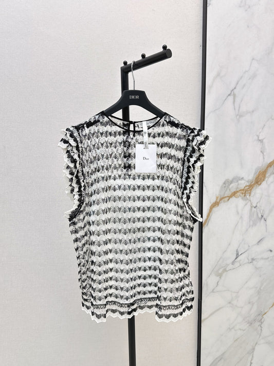 CD 25fw sleeveless lace shirt