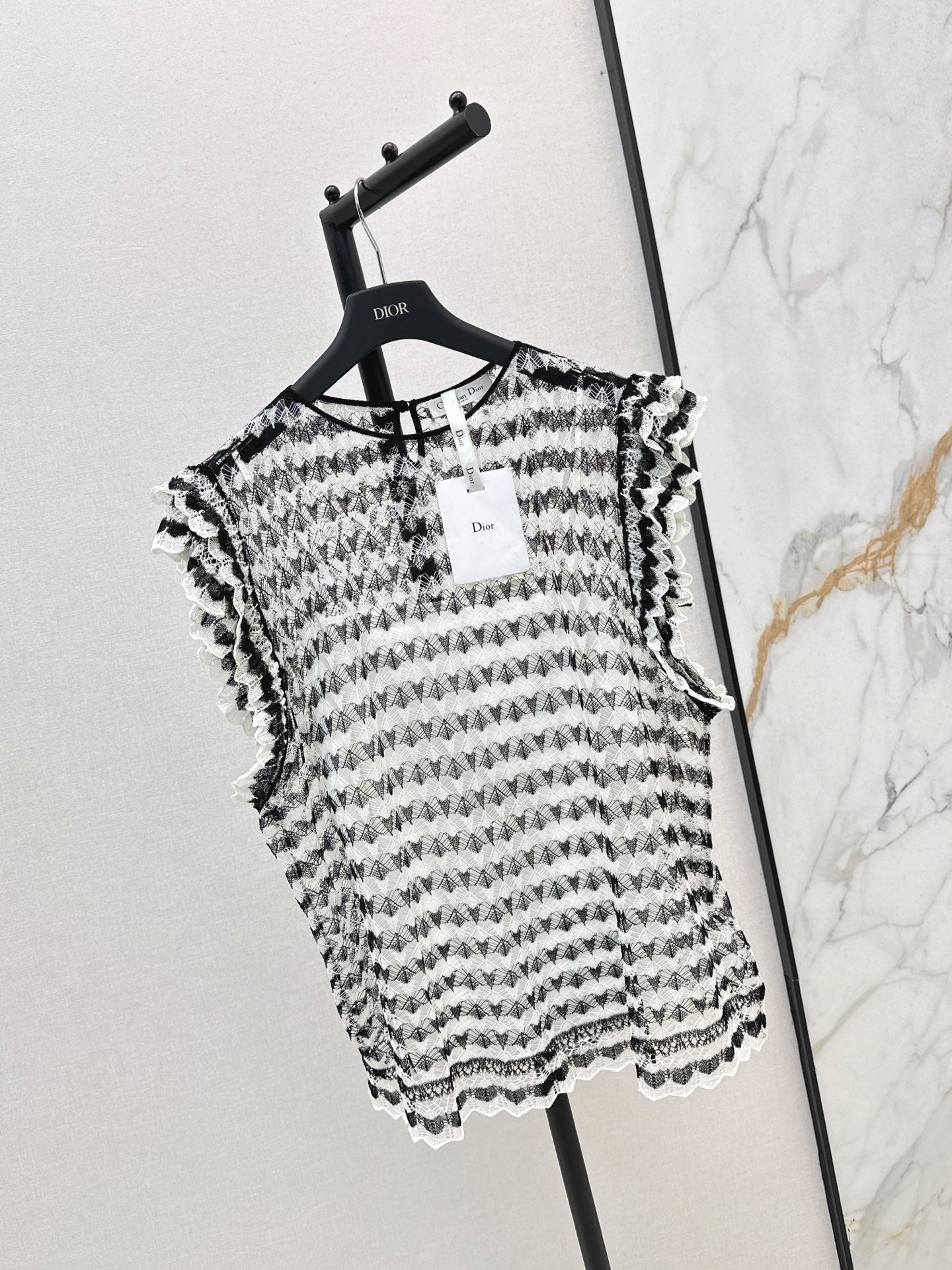 CD 25fw sleeveless lace shirt