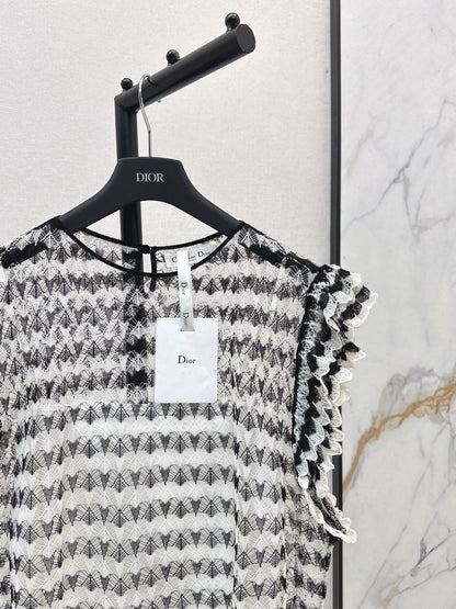 CD 25fw sleeveless lace shirt