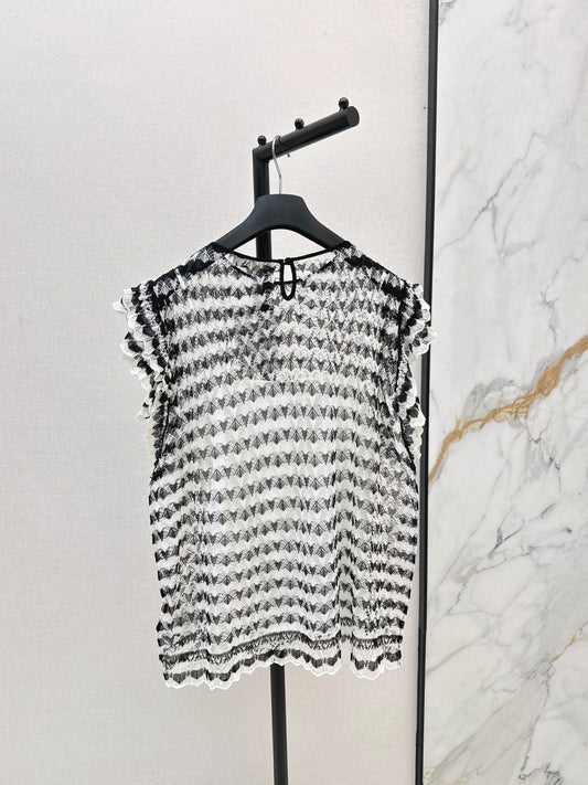 CD 25fw sleeveless lace shirt