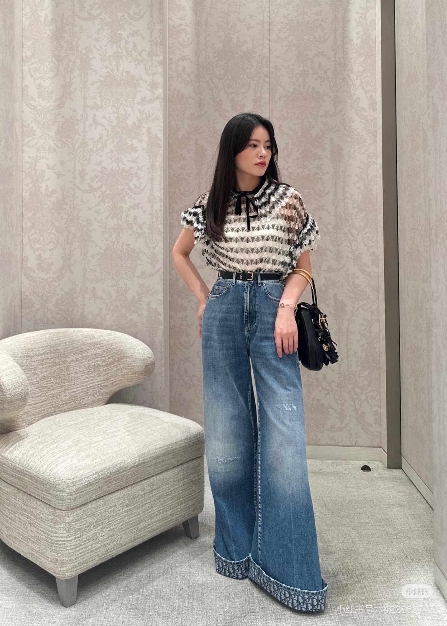 CD 25fw sleeveless lace shirt