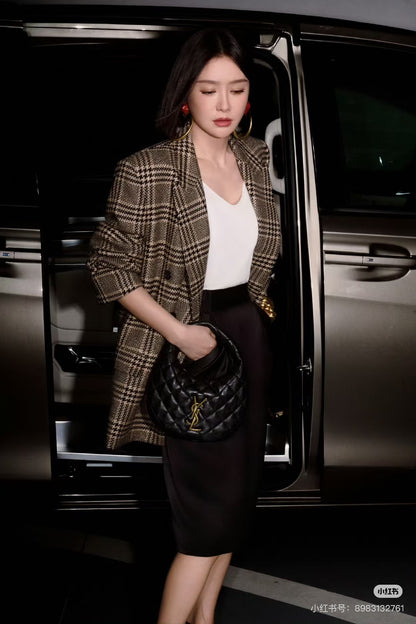 Sain 25fw check blazer