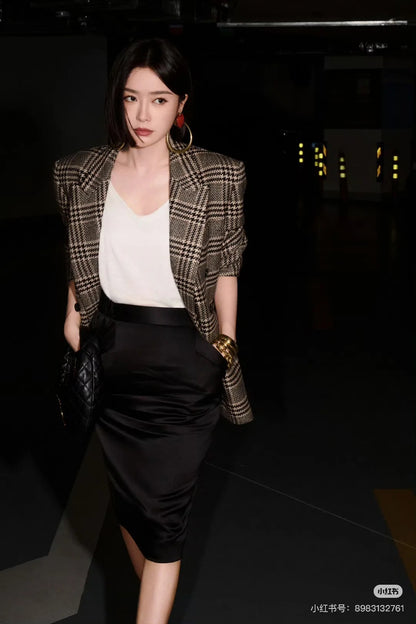 Sain 25fw check blazer