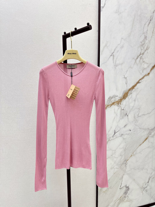 Miu 25fw silk knit shirt
