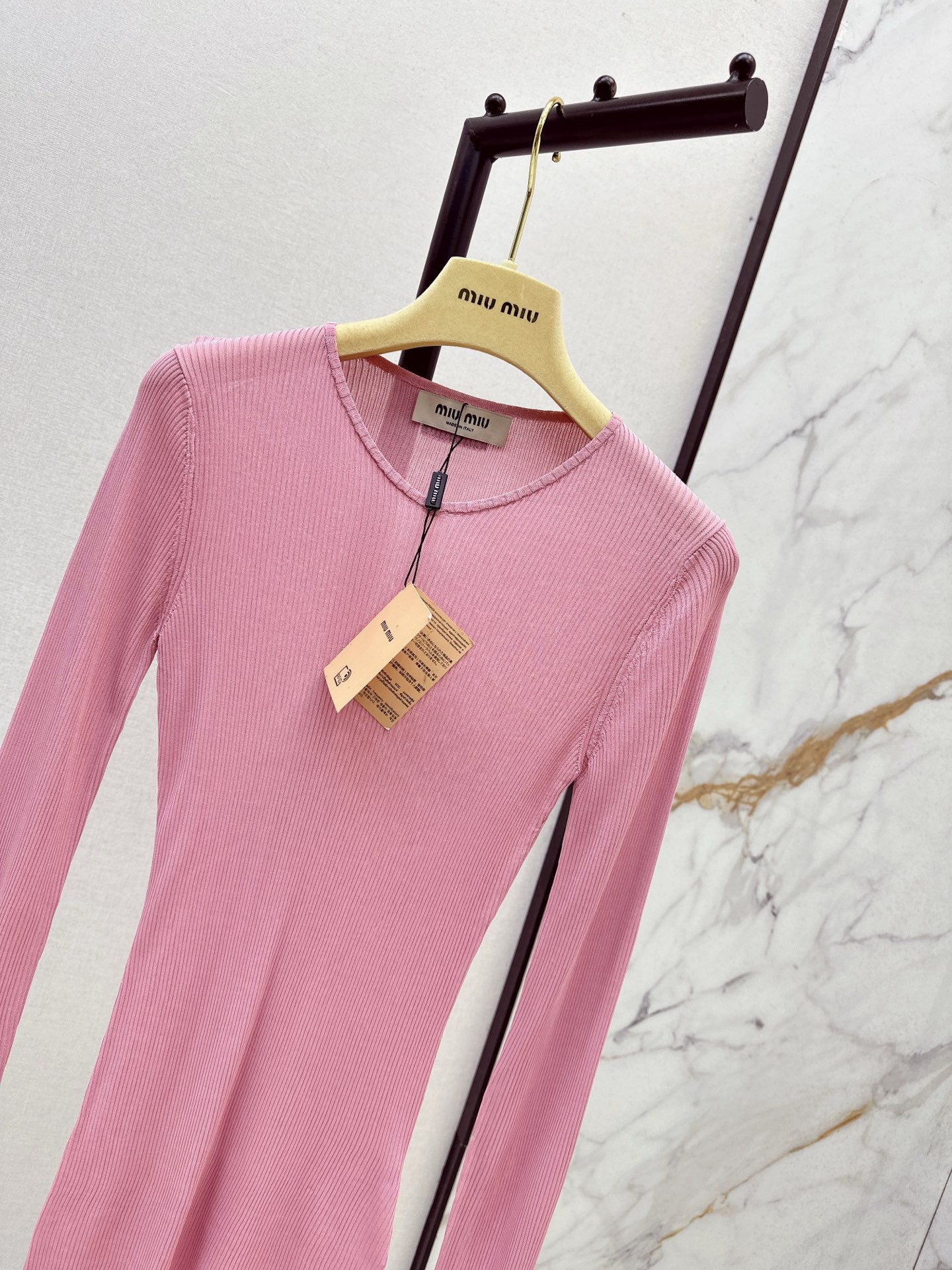 Miu 25fw silk knit shirt