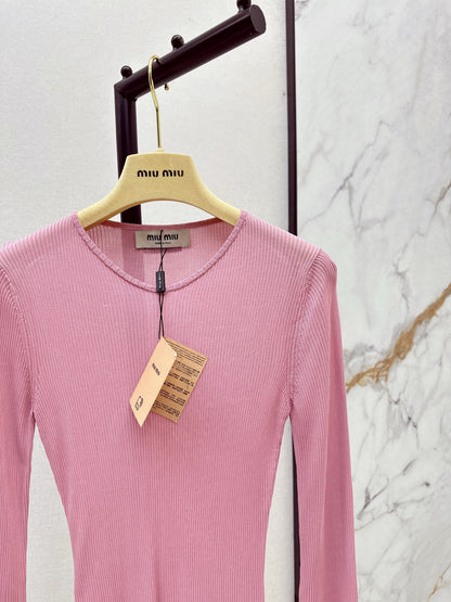 Miu 25fw silk knit shirt