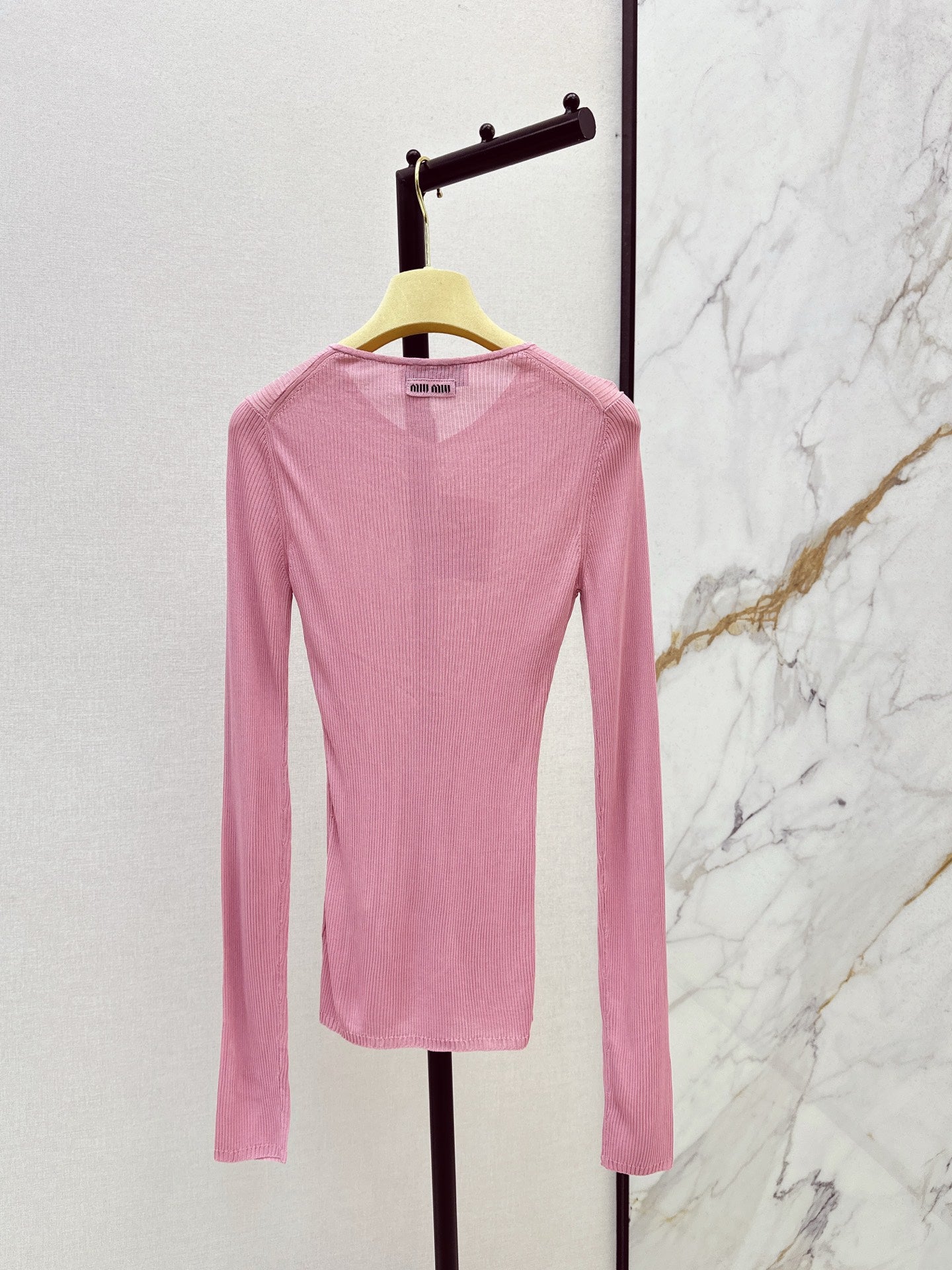 Miu 25fw silk knit shirt