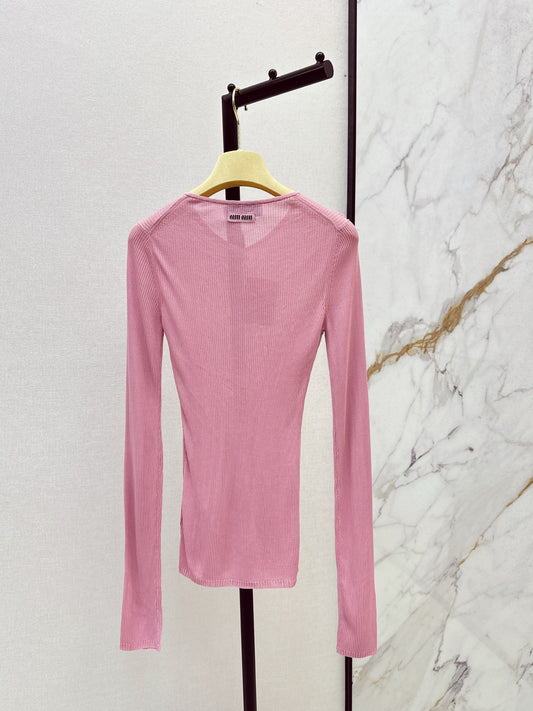 Miu 25fw silk knit shirt