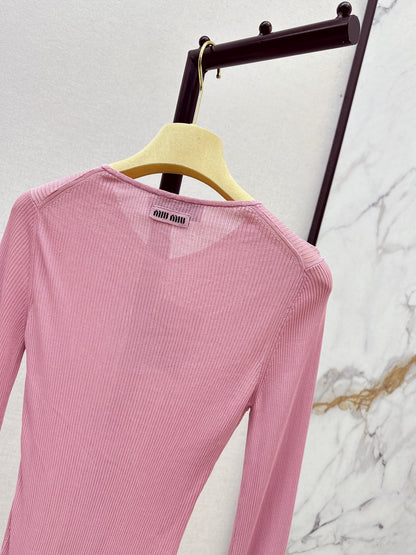 Miu 25fw silk knit shirt