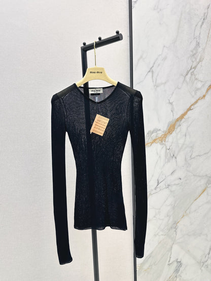 Miu 25fw silk knit shirt