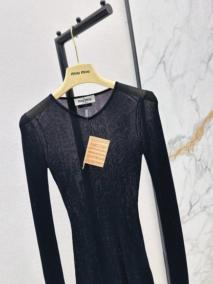 Miu 25fw silk knit shirt