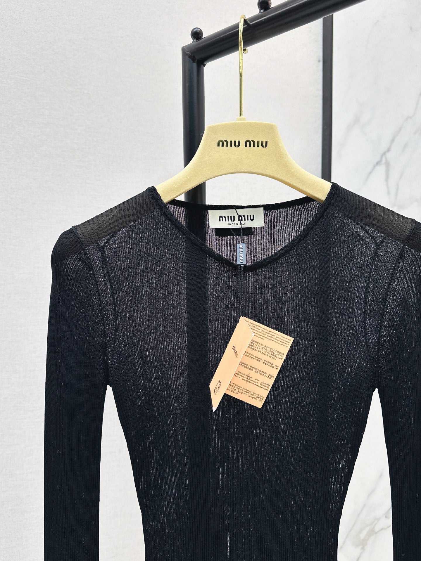 Miu 25fw silk knit shirt