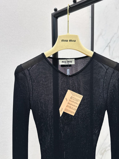 Miu 25fw silk knit shirt