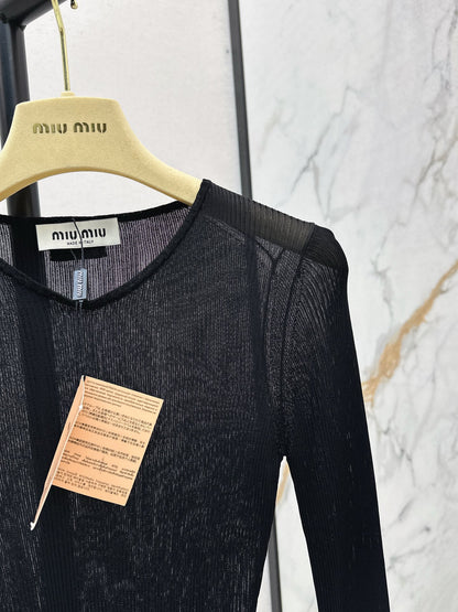 Miu 25fw silk knit shirt