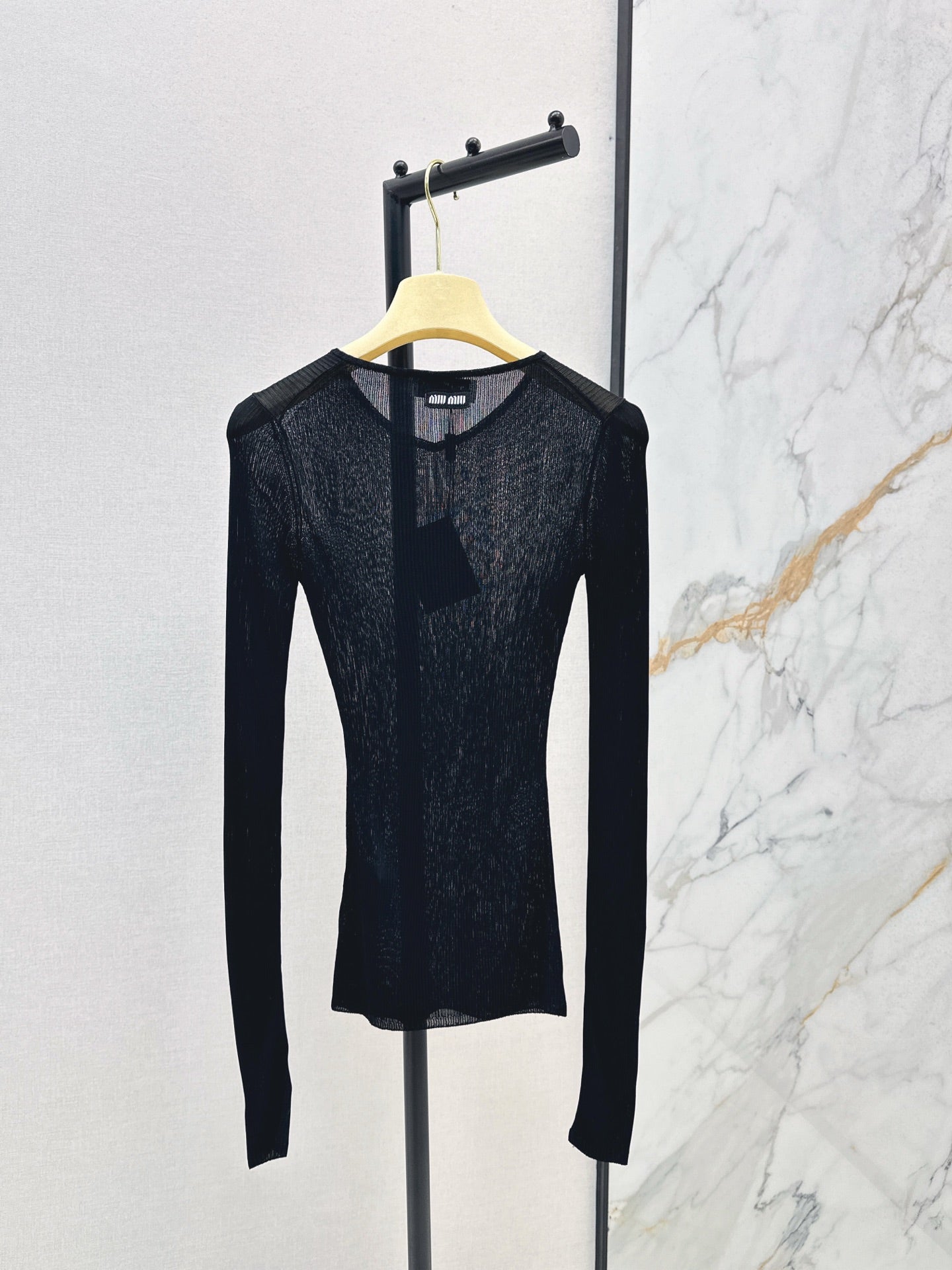 Miu 25fw silk knit shirt