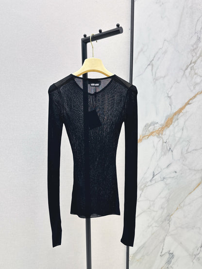 Miu 25fw silk knit shirt