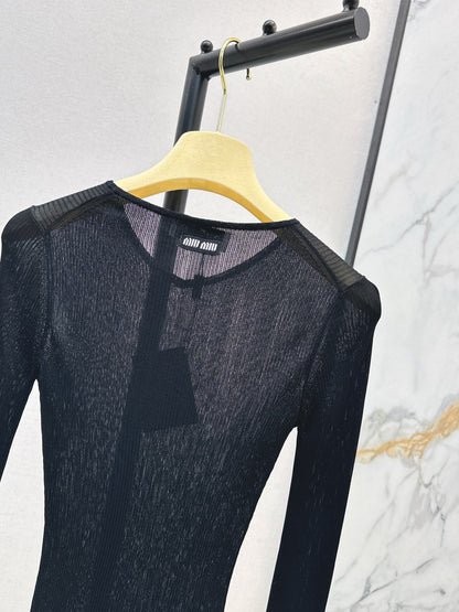 Miu 25fw silk knit shirt