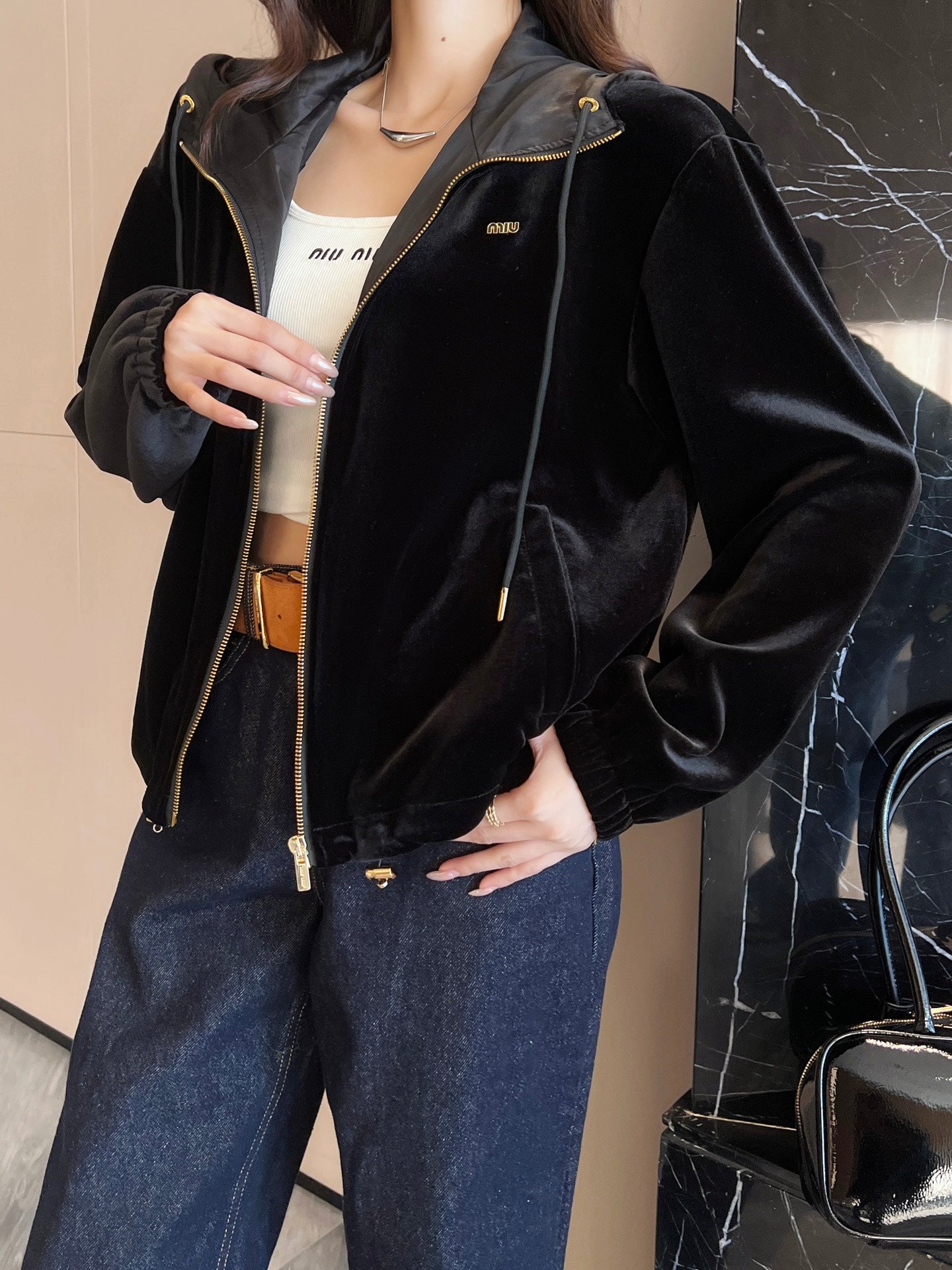 Miu 25fw velvet jacket