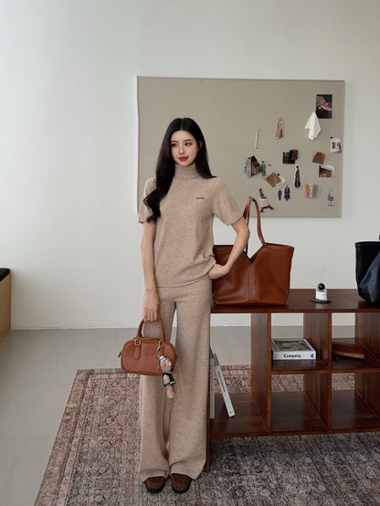 Miu 25fw turtleneck sweater pants set